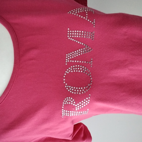 Pink sequin ROMA tshirt, size XL - Picture 2 of 7